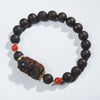 Rosewood Agarwood 08 Single Circle +Bodhisattva Tara Green Bracelet