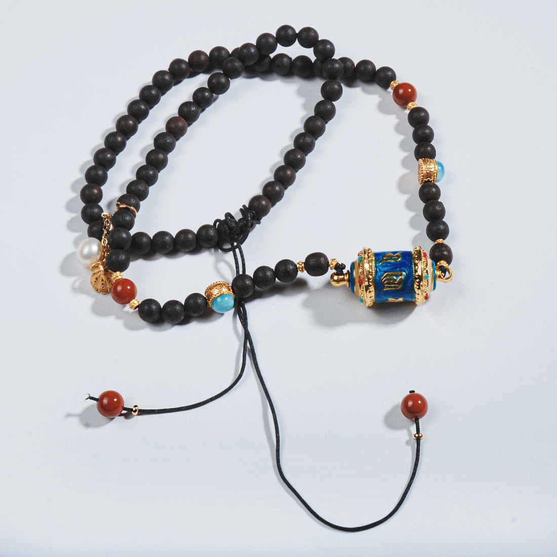 Rosewood Prayer Wheel Necklace