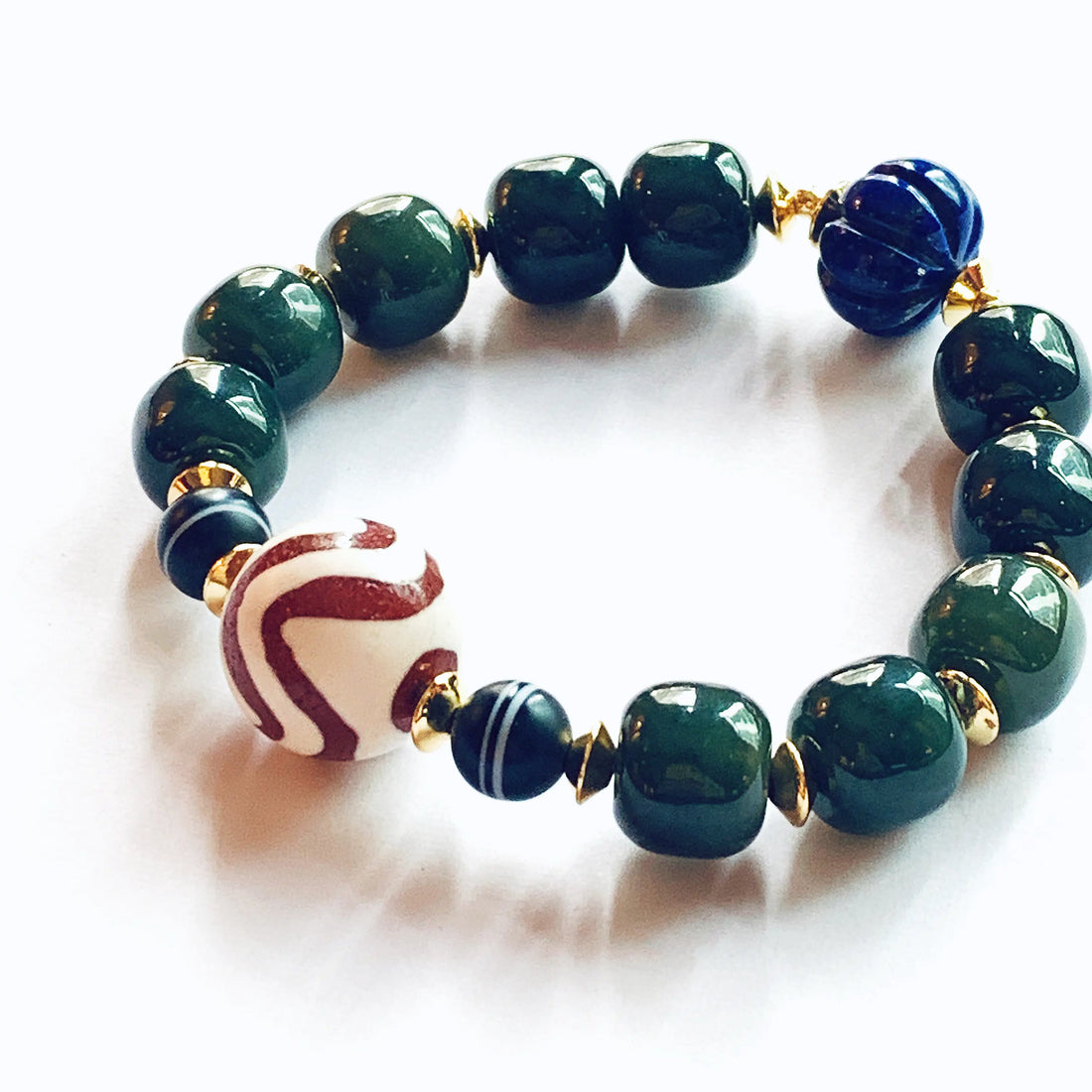 Water Ripple Dzi bead Bracelet