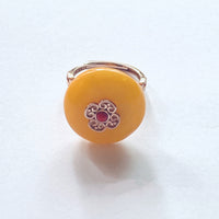 Old Amber Peace Buckle SouthRed Agate Ring