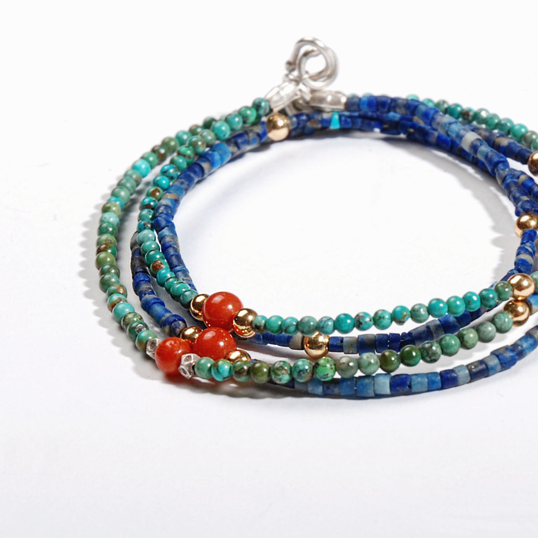 Turquoise Lapis Lazuli Four-Circle Bracelet