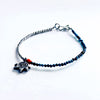 Turquoise Silver Bead Single Circle Bracelet