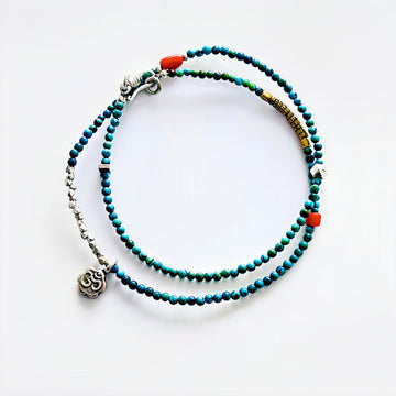 Turquoise Small Flower Double Circle Bracelet