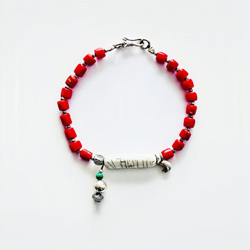 Red Coral Bone Bracelet