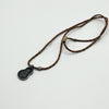 925 Silver Shakyamuni Leather Cord Necklace （925银释迦摩尼皮绳项链）