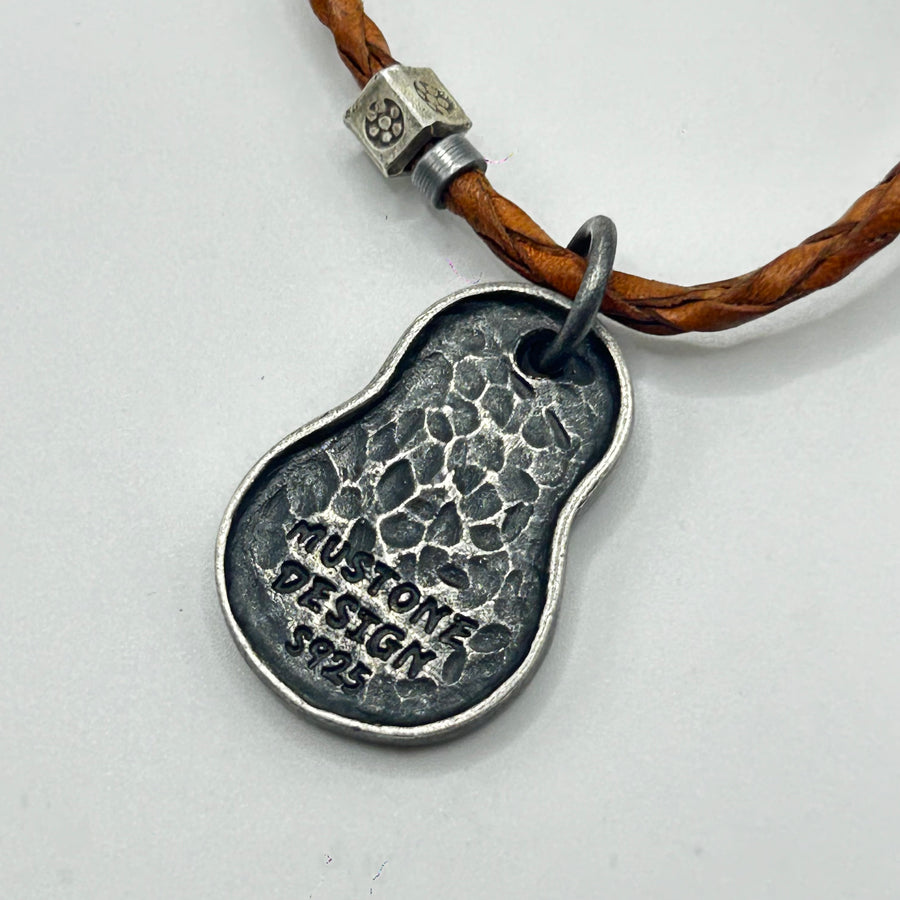 925 Silver Shakyamuni Leather Cord Necklace （925银释迦摩尼皮绳项链）