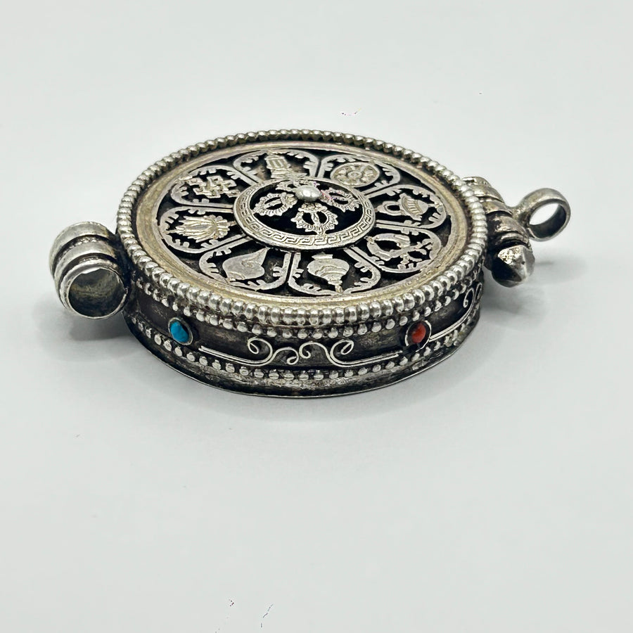 Silver Eight Auspicious Symbols Ghau Box