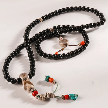 Yak Bone With Coconut Pedicle Buddha Beads