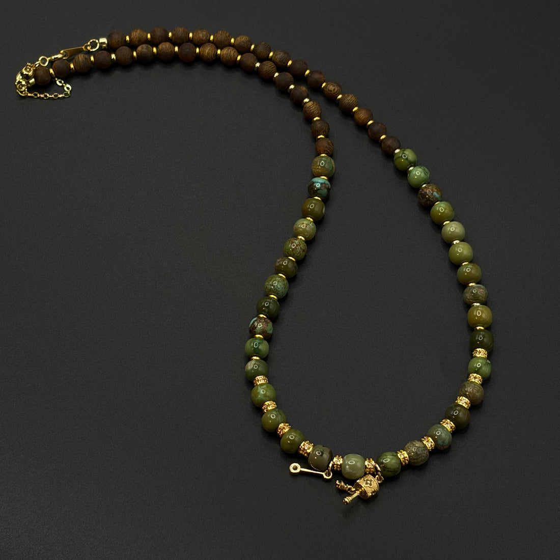 Turquoise & eaglewood Necklace （原矿绿松沉香项链）
