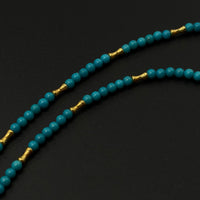 18K Turquoise Neckalce （暴力蓝原矿绿松石18K金项链）