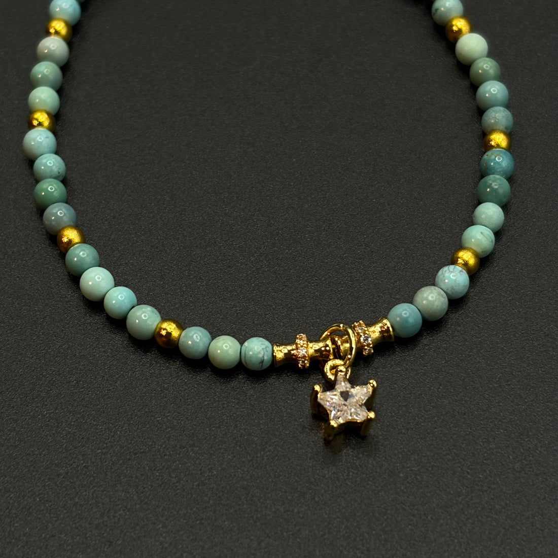 Turquoise Bracelet（雾霾蓝原矿绿松石手链）