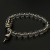 Five-Eye Dzi Bead & Himalayan Clear Quartz Bracelet
 （五眼天珠喜马拉雅白水晶手串）