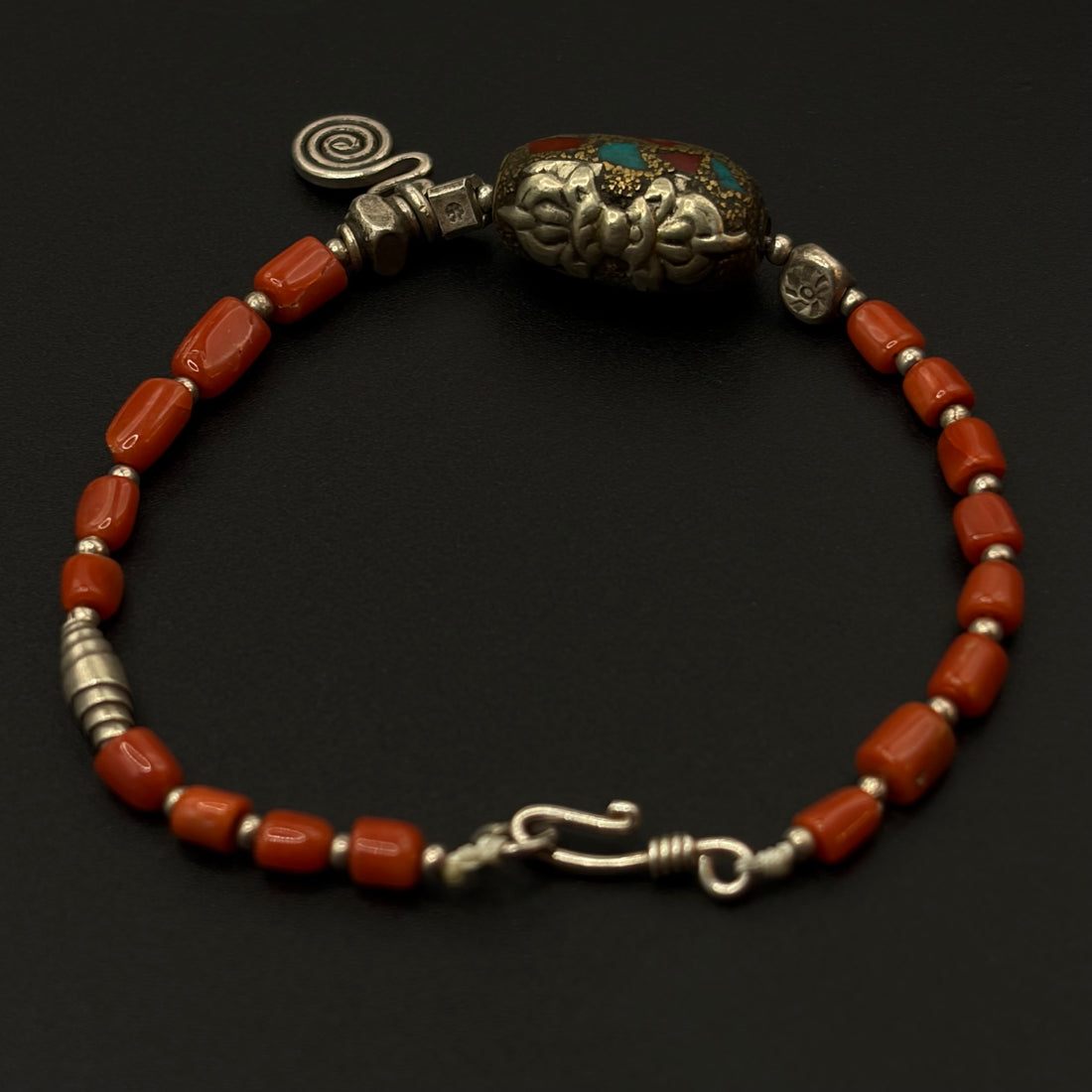 Red Coral Demon-Conquering Pestle Bracelet