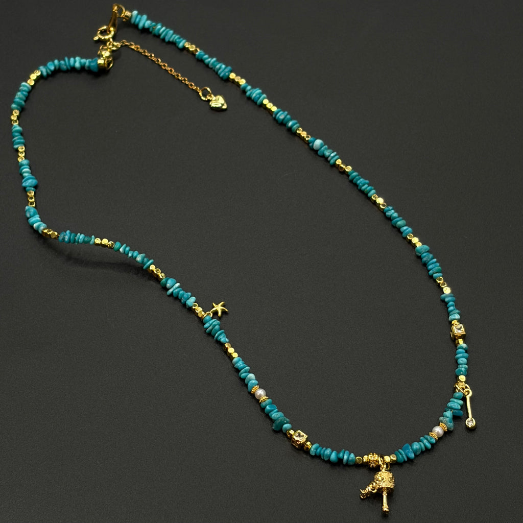 Turquoise Necklace （原矿绿松石随型项链）