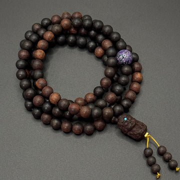 108 Rosewood prayer beads &Green Tara & Lacquer Bead （降真香108颗&绿度母&大漆珠）
