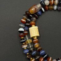 One-Line Medicine Dzi Bead 108 prayer beads(天然一线药师天珠108颗)
