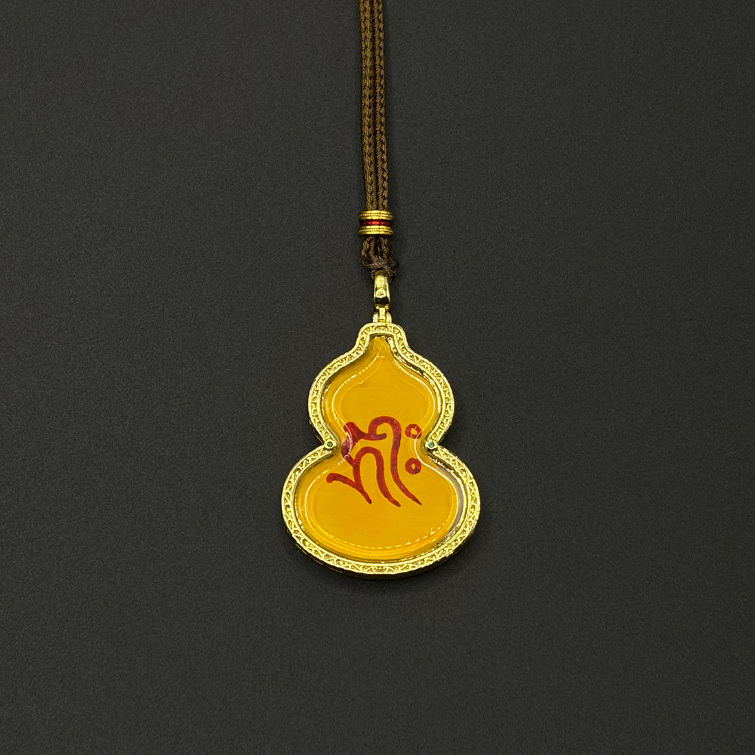 Medicine Buddha & OM Seed Syllable Gourd Thangka（药师佛&om种子字双面葫芦唐卡）