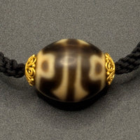 Buddha Heart Dzi Bead, Nine-Eyed Dzi & Three-Eyed Guru Rinpoche Dzi Necklace （佛心达洛＆九眼＆莲师三眼天珠项链）
