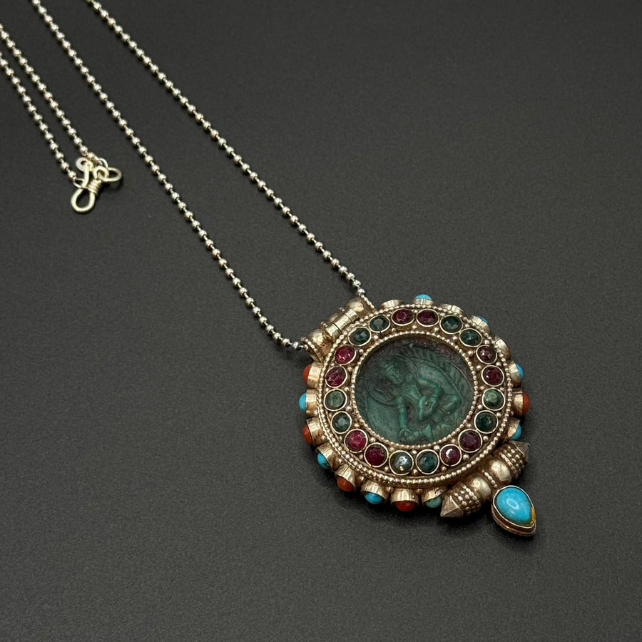 Jambhala-yellow Ghau Box Pendant(黄财神嘎乌盒）