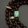 Indian Red Sandalwood 108 Mala Beads | Pure Line Dzi & Natural Turquoise（印度小叶紫檀108颗｜一线药师・原矿绿松石）