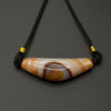 Natural Banded Agate Buddha Eye Dzi Bead Necklace（天然缠丝玛瑙牛角佛眼天珠项链）