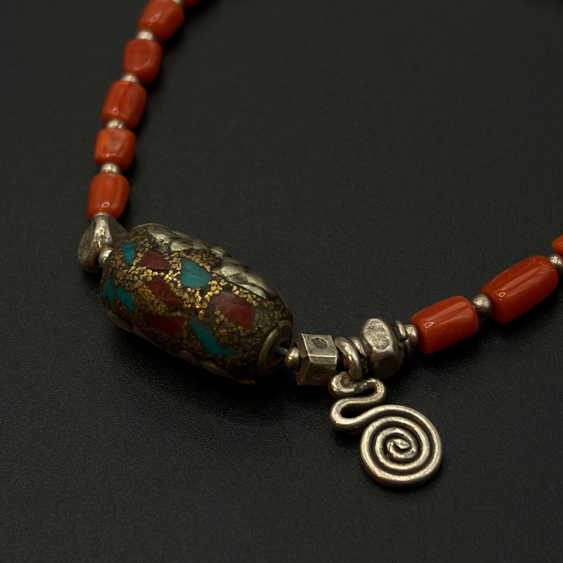 Red Coral Demon-Conquering Pestle Bracelet