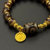Three Dzi Bead & Jambhala-yellow Bracelet (坛城三眼巴西玛瑙天珠&黄财神手串）