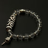 Six-Eye Dzi Bead & Himalayan Clear Quartz Bracelet
 （六眼天珠喜马拉雅白水晶手串）