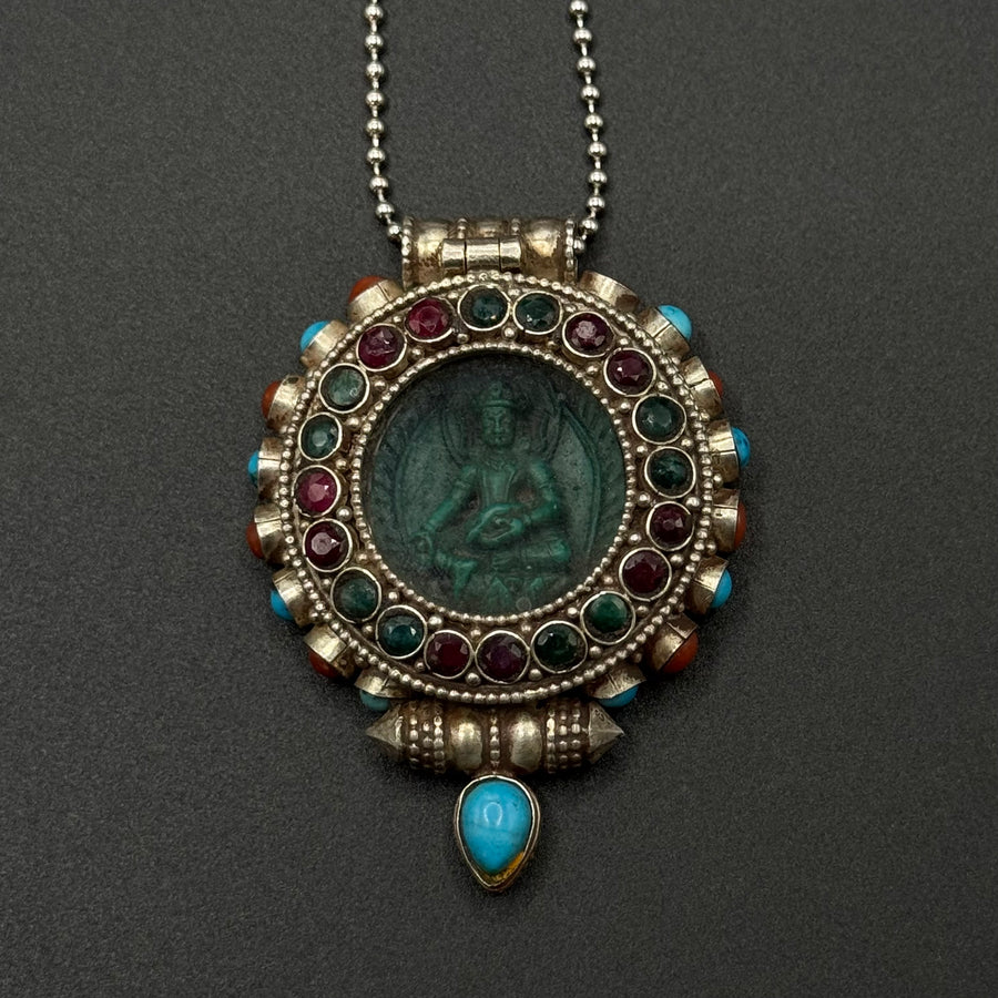 Jambhala-yellow Ghau Box Pendant(黄财神嘎乌盒）
