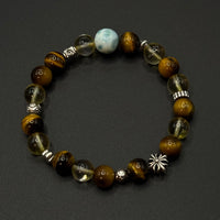 Tiger’s Eye, Citrine & Larimar Design Bracelet