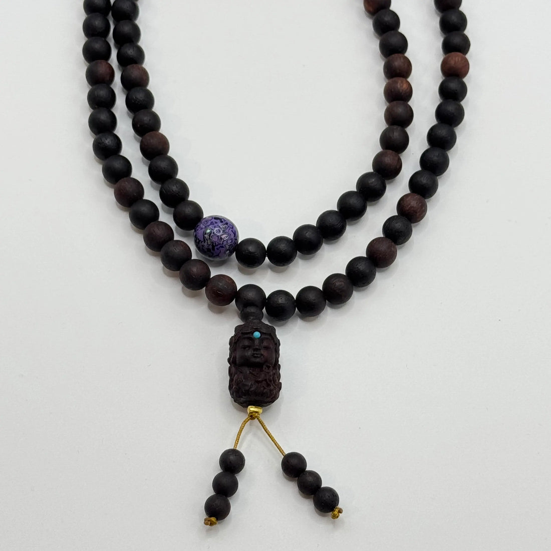 108 Rosewood prayer beads &Green Tara & Lacquer Bead （降真香108颗&绿度母&大漆珠）