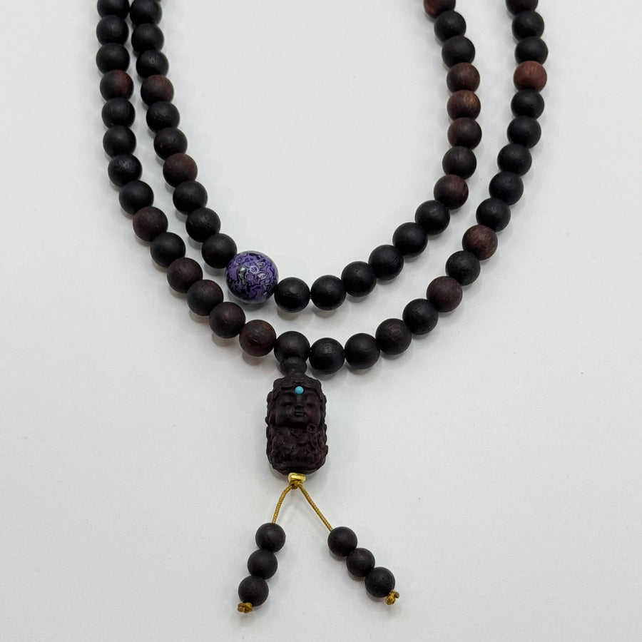 108 Rosewood prayer beads &Green Tara & Lacquer Bead （降真香108颗&绿度母&大漆珠）