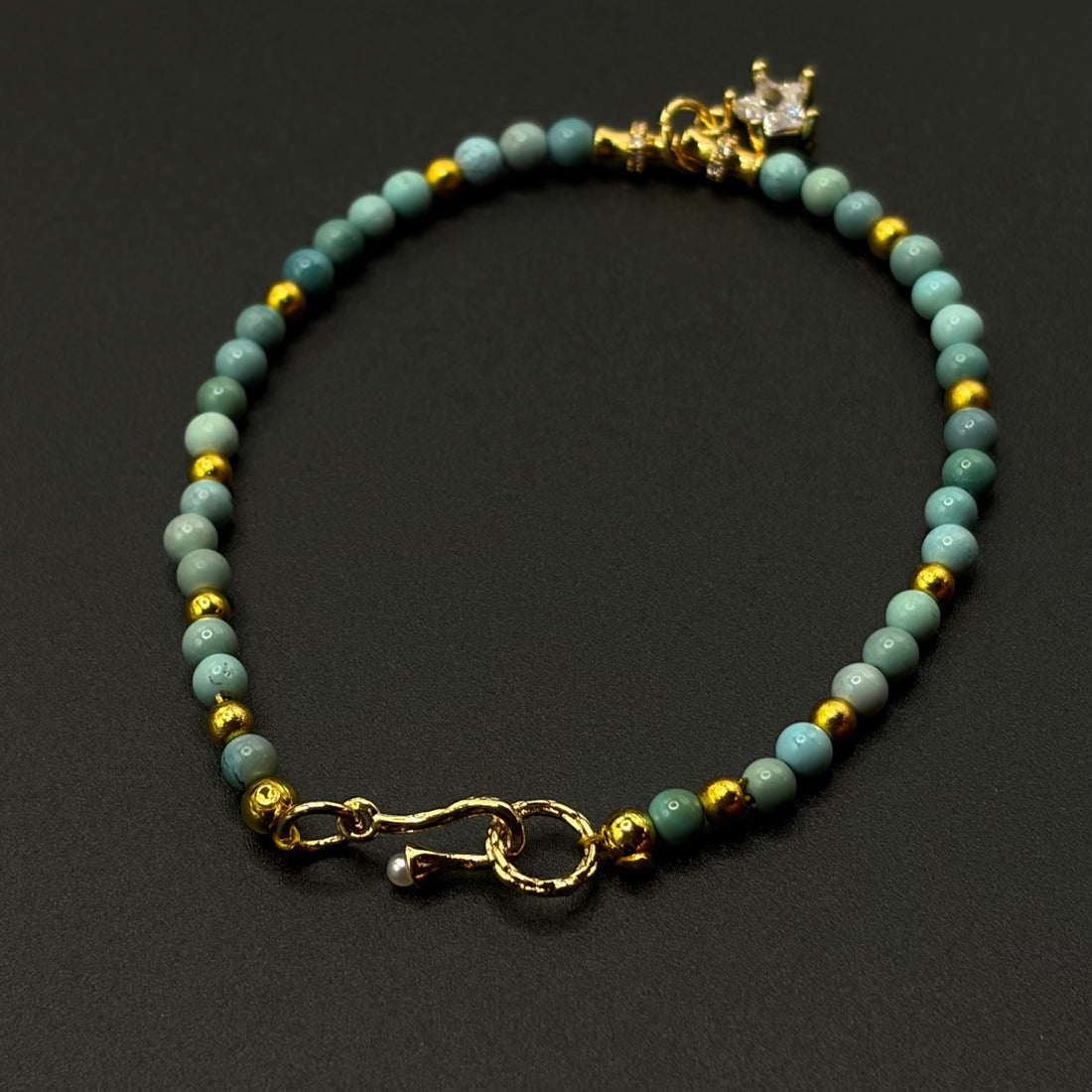 Turquoise Bracelet（雾霾蓝原矿绿松石手链）