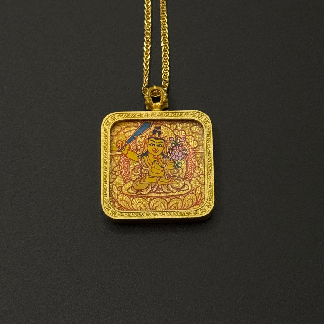 Manjushri Gold-Painted Thangka（文殊菩萨金唐唐卡）