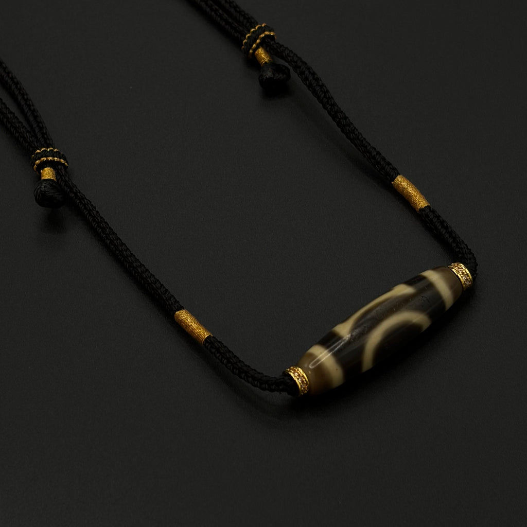 Heaven& Earth Pattern Dzi Bead Necklace（天地天珠）