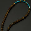 Natural Turquoise & Yingge Hainan Qi’nan Agarwood Necklace（暴力蓝原矿绿松石海南莺歌绿棋楠沉香项链）