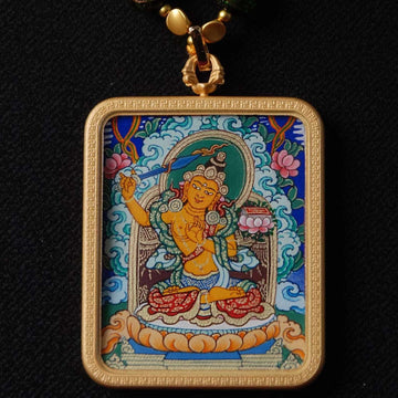 Manjushri Bodhisattva Thangka Over Cloth