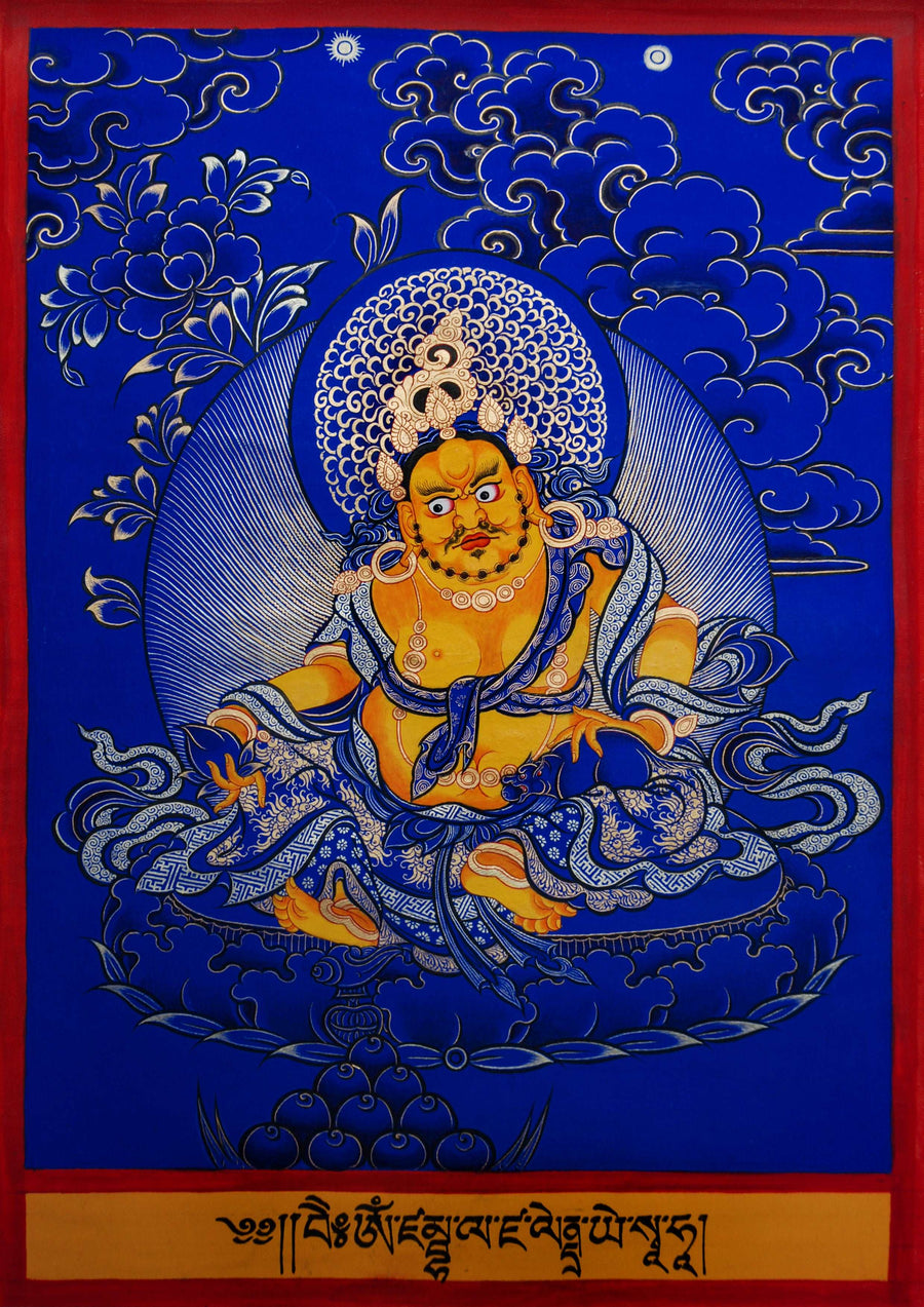  Small Thangka Yellow God Of Wealth