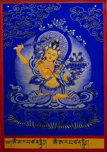  Small Thangka Rabbit Natal Buddha Manjushri Bodhisattva