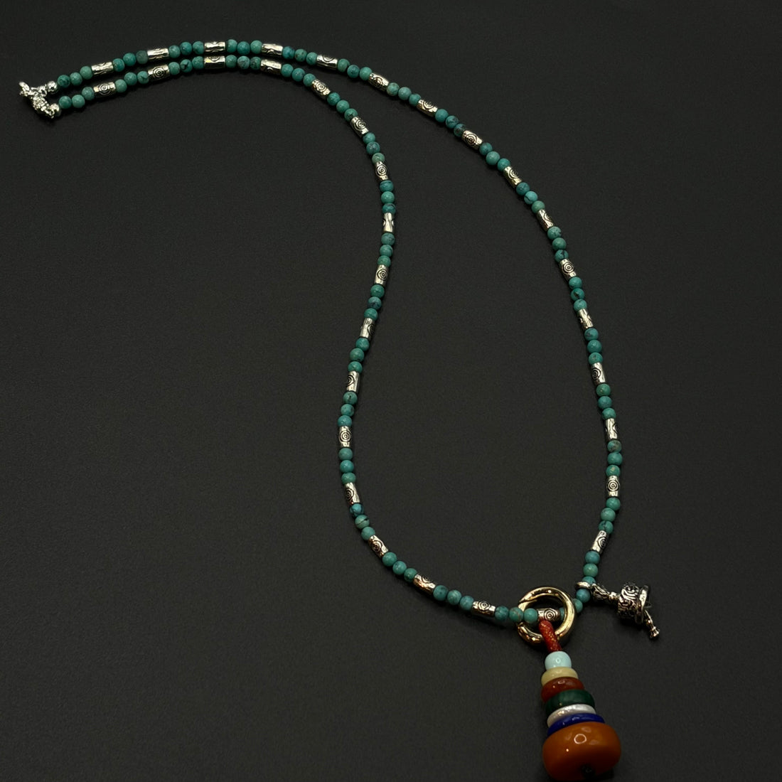 Mani Stone Cairn Turquoise Necklace （玛尼堆原矿绿松石项链）