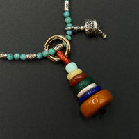 Mani Stone Cairn Turquoise Necklace （玛尼堆原矿绿松石项链）