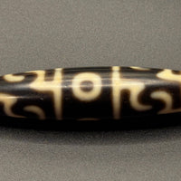 Buddha Heart Dzi Bead, Nine-Eyed Dzi & Three-Eyed Guru Rinpoche Dzi Necklace （佛心达洛＆九眼＆莲师三眼天珠项链）