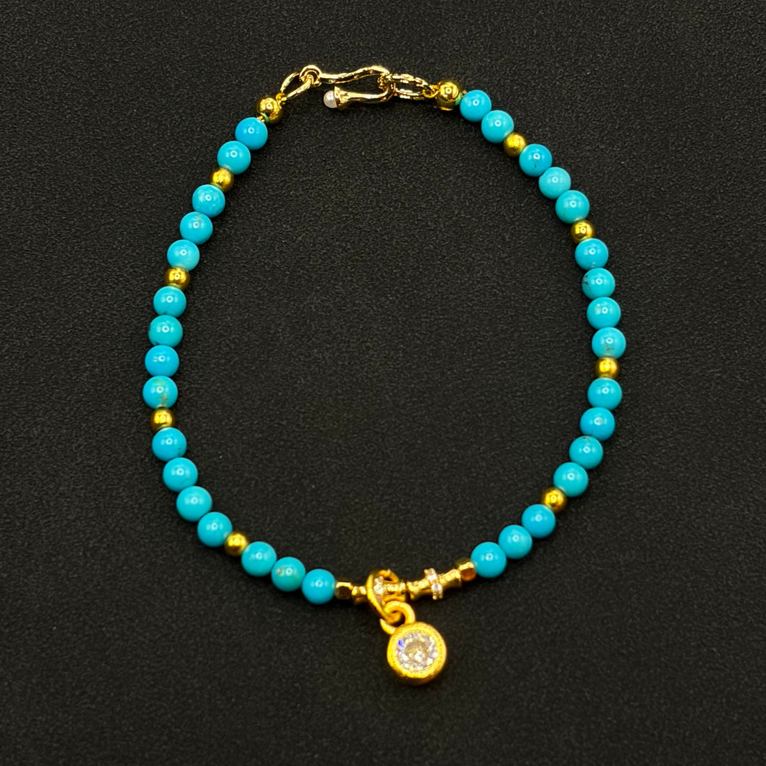 Turquoise Bracelet （暴力蓝原矿绿松石手链）