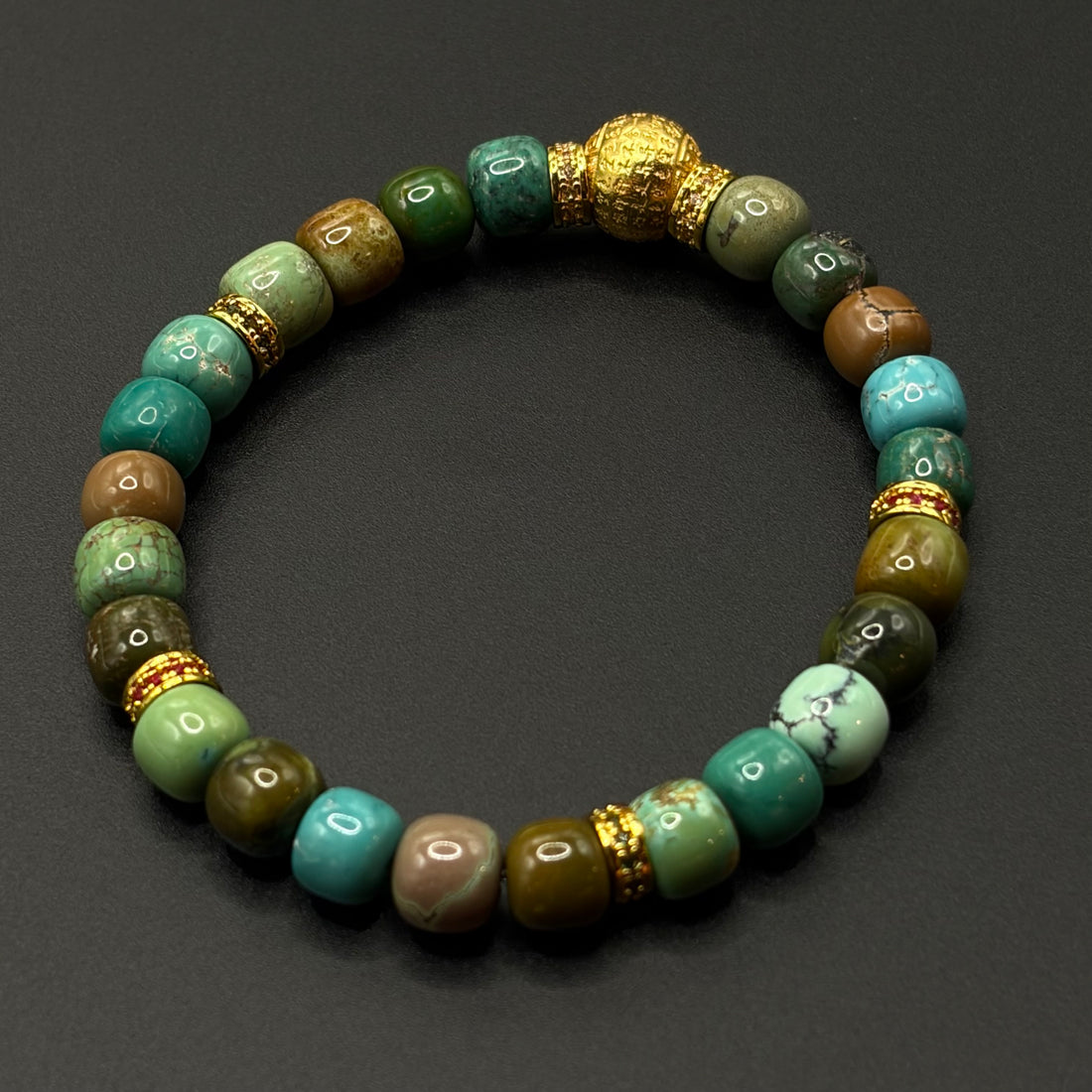 Turquoise Bracelet （原矿绿松石心经手串）