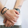 Tiger's Teeth Dzi Bead Two-Ring Bracelet