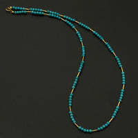 18K Turquoise Neckalce （暴力蓝原矿绿松石18K金项链）