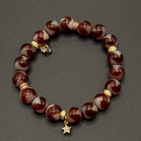 Tiger teeth Dzi Bead(虎牙巴西玛瑙天珠手串）