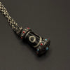Three eyed Dzi bead Necklace (观音宝盖三眼天珠银项链)