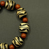 Dzi Bead &Southred Agate Bracelet (中线双虎牙天珠 &锦红色南红）