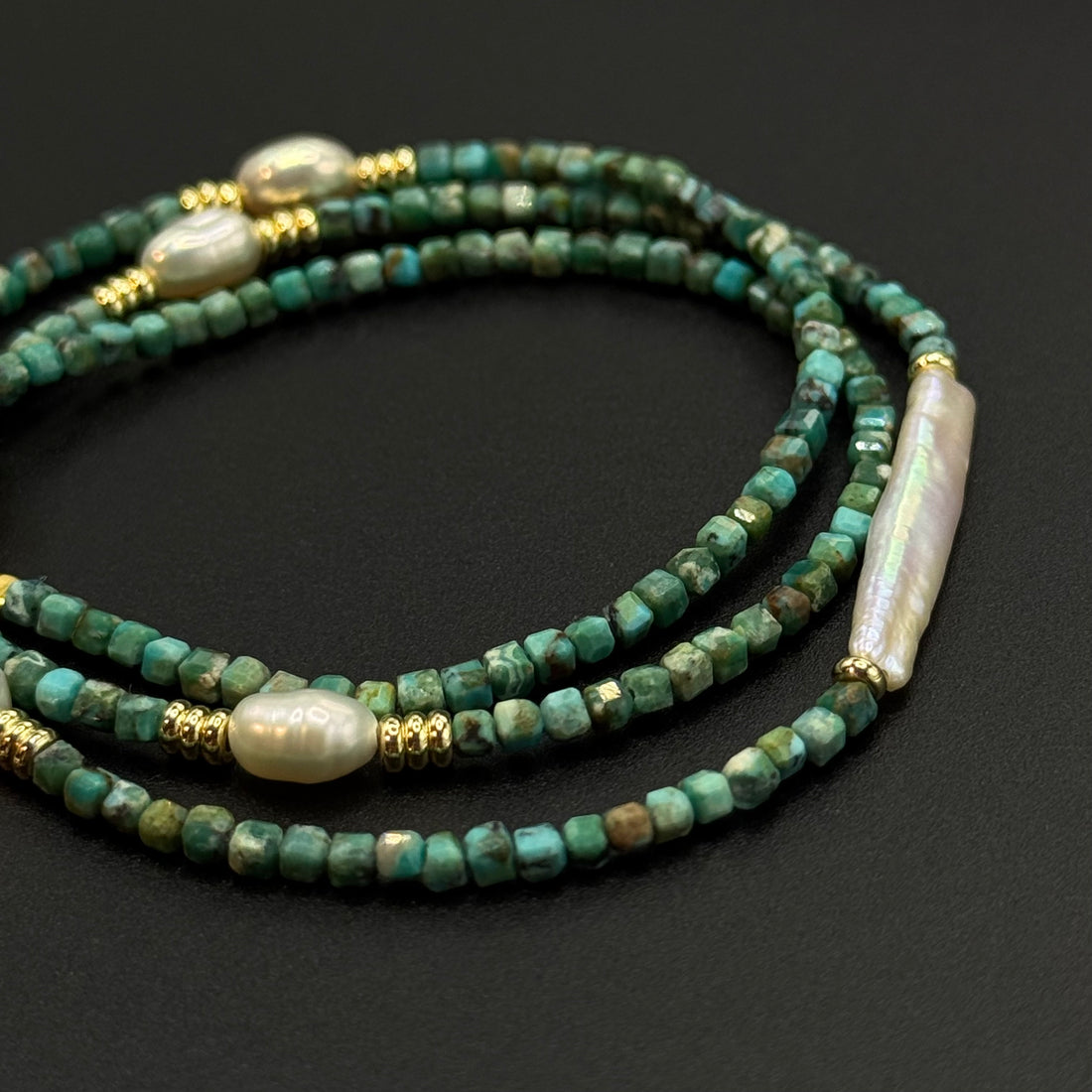 Natural Turquoise & Pearl Bracelet